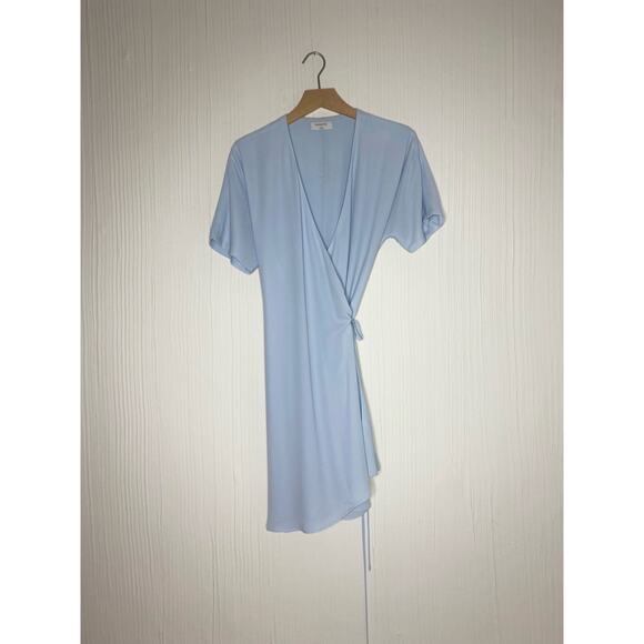 BABATON ARITZIA Chiffon Baby Blue Kimono Wrap Knee Length Dress US MEDIUM - Picture 9 of 14